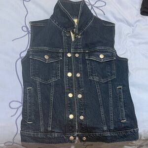 Madewell Dark Blue Denim Vest Jacket